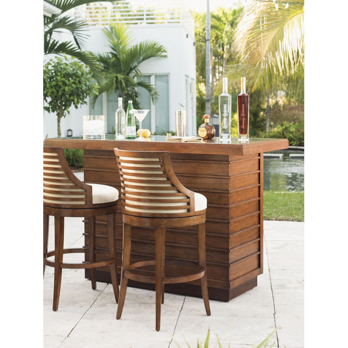 Tommy Bahama Home Ocean Club Cabana Swivel Counter Stool & Reviews
